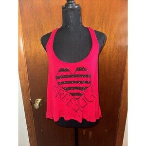 VTG Wet Seal Womens Free Hugs Bling Tank Top Size XL